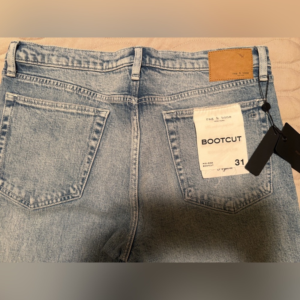 NWT Rag & Bone Peyton Mid-Rise Blue Bootcut Jeans 31/30 - Picture 10 of 10